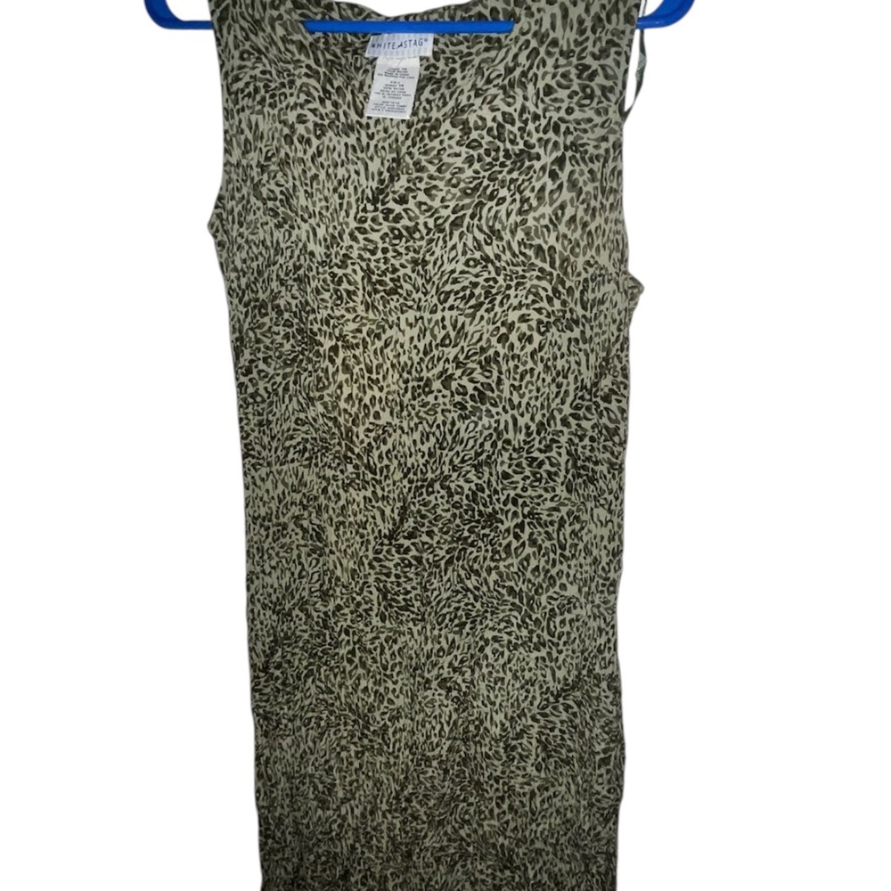 Vintage White Stag Women’s Leopard Print Sleeveless Dress